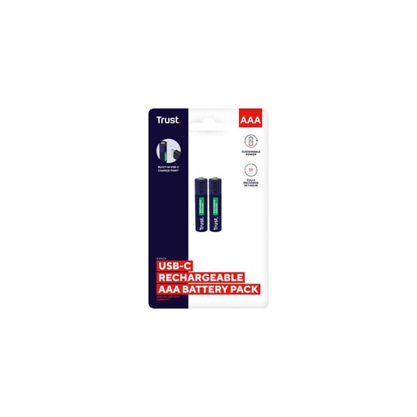 Batteri Laddbar TRUST AAA USB-C 2/fp