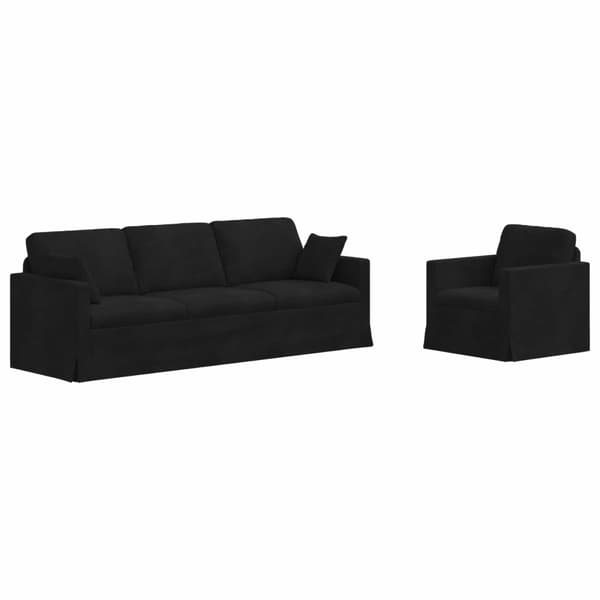 Soffset 2 pcs Svart 228 x 78 x 80 cm Sammet