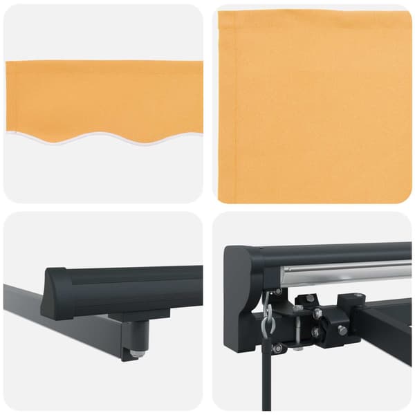 Manuell markisram med LED-lampor Sand 5 × 3,5 m