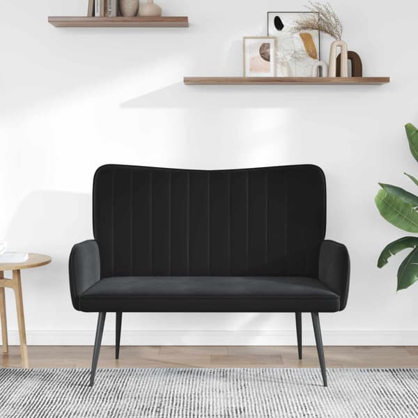 Tvåsitssoffa Svart 115 x 61 x 87 cm Sammet