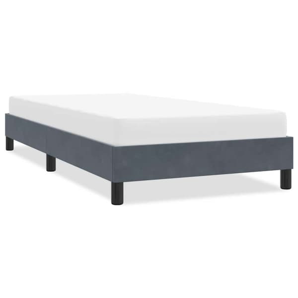 Sängram utan madrass mörkgrå 90x210 cm sammet