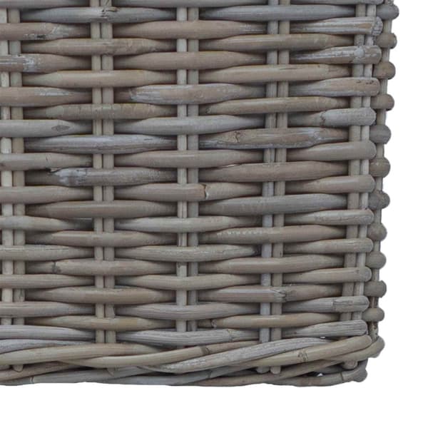 Planteringskorg med lagring 2 pcs Grå Lacak-rattan