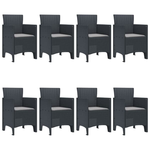 Trädgårdsmöbelset 9 pcs Antracit Polypropylen