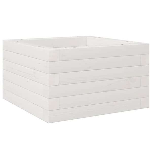 Odlingslåda vit 40x40x23 cm massiv furu
