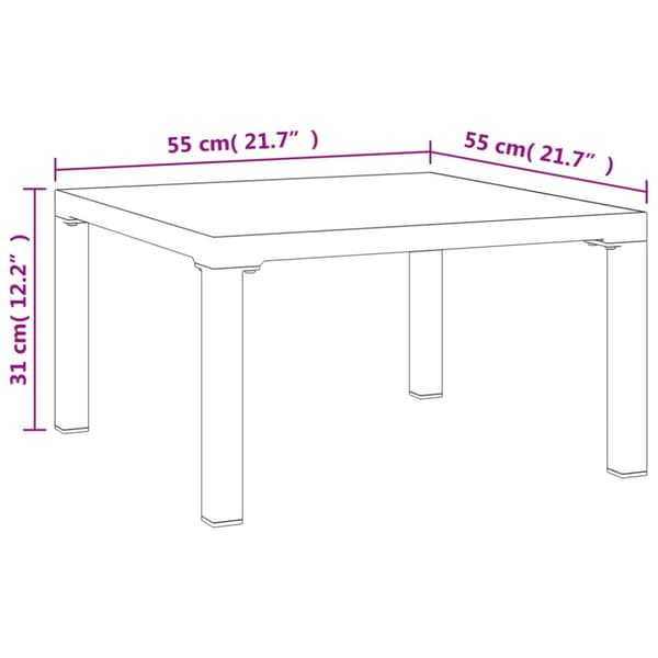 Loungebord grå 55x55x31 cm DPC och stål