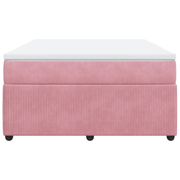 Ramsäng med madrass rosa 140x190 cm sammet