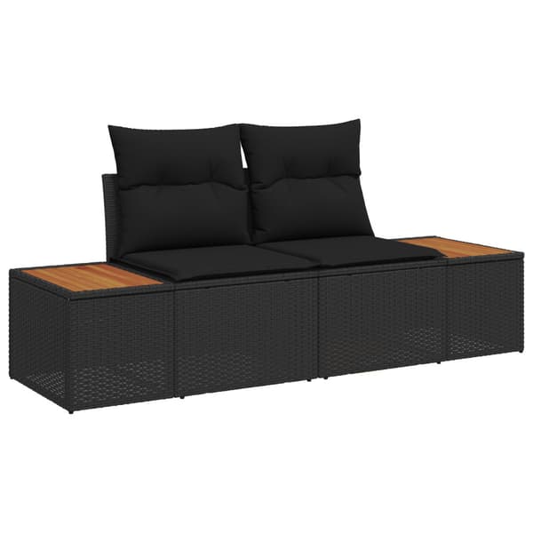 Trädgårdsoffset 9 pcs Svart konstrotting