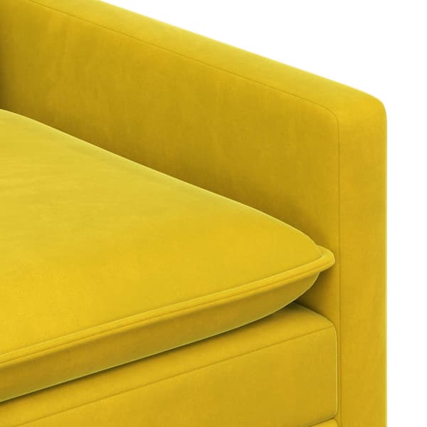 Soffa Gul 196 x 81 x 87,5 cm Sammet