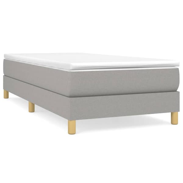 Boxspring-sängram ljusgrå 90x200 cm tyg