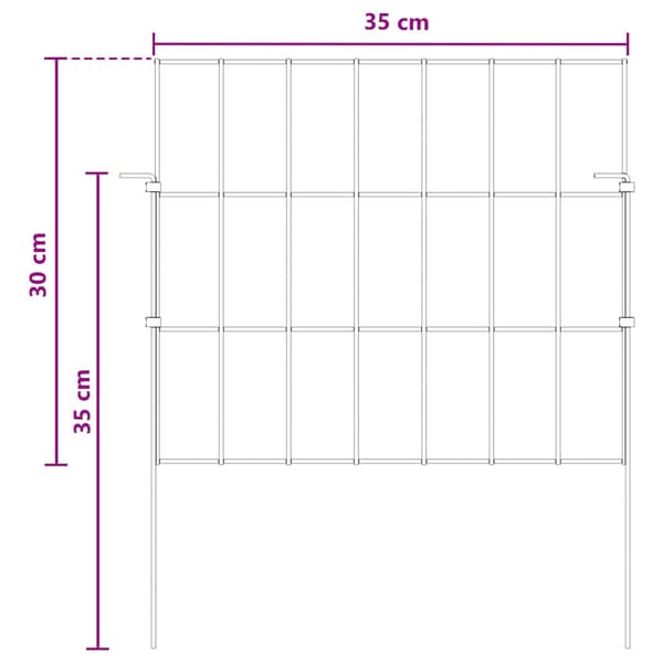 Trädgårdsstängsel med pålar 12 pcs 35 x 30 cm Mesh Silver