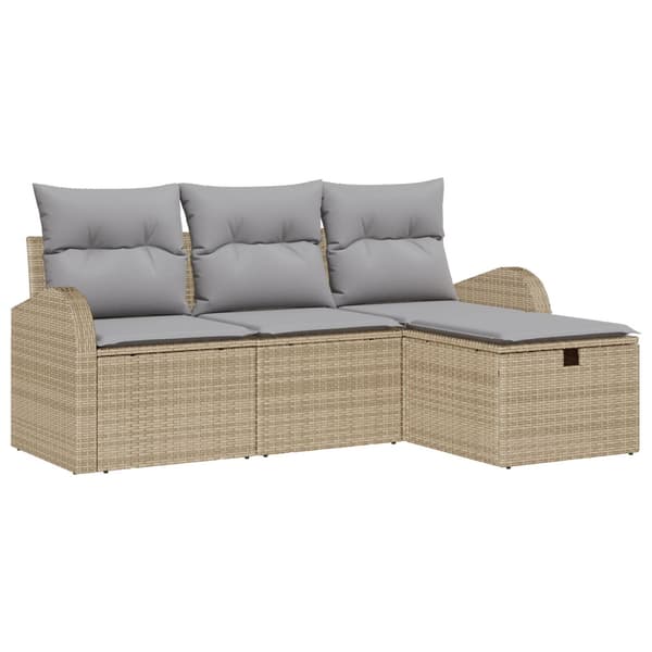 Trädgårdsoffset 4 st Beige konstrotting