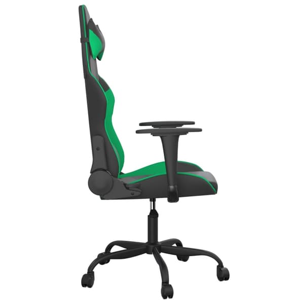 Gamingstol svart och grön konstläder