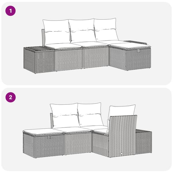 Soffset med kudde 4 pcs konstrotting