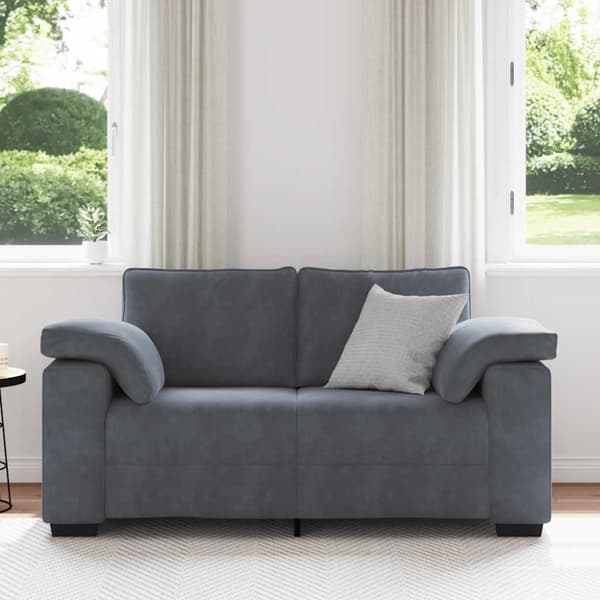 Loveseat soffa mörkgrå 160x77x82 cm sammet