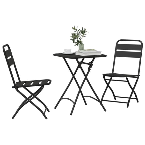 Bistroset 3 pcs Antracit Stål