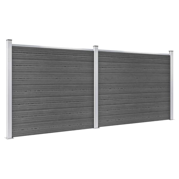Staketpaneler WPC 353x146 cm svart