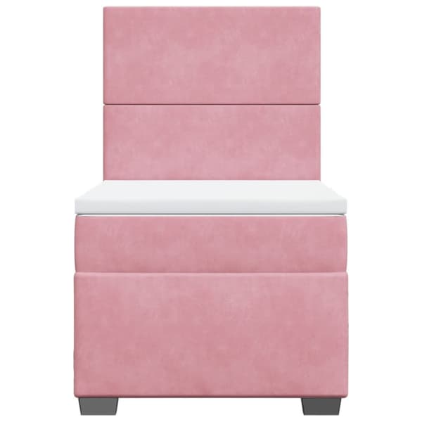 Ramsäng med madrass rosa 90x200 cm sammet