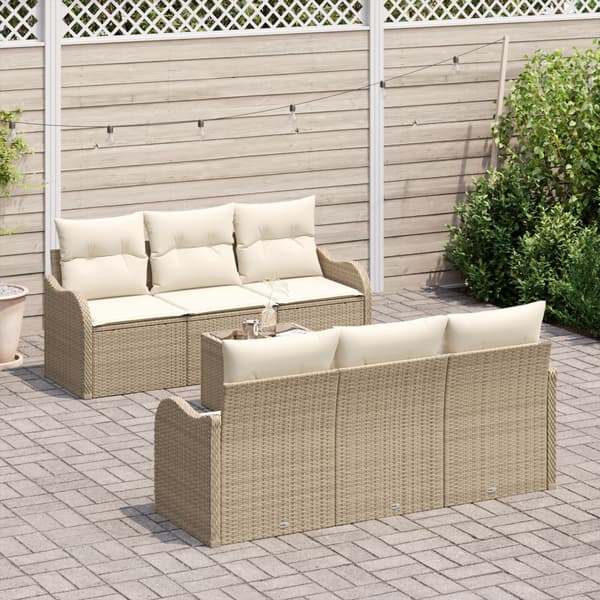 Trädgårdsoffset 7 st Beige konstrotting