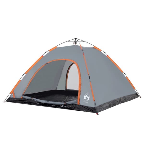 Campingtält 5 personer grå och orange snabbrest