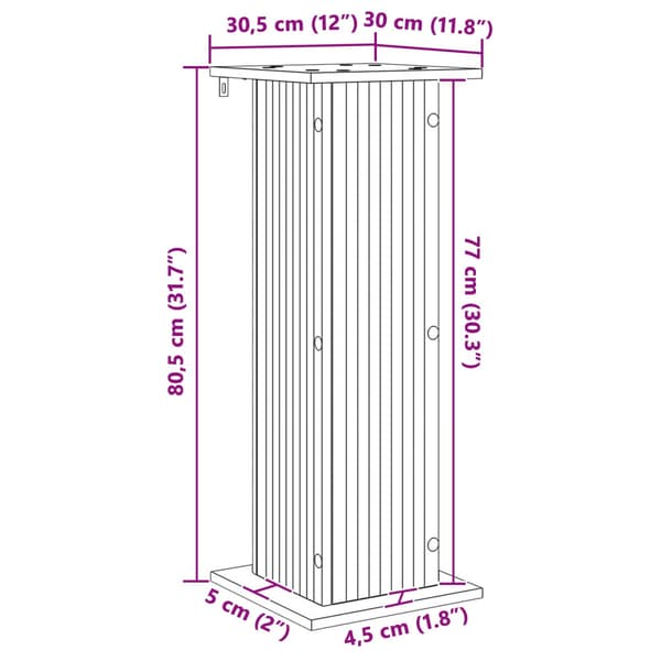 Växtställ 2 pcs Vit högglans 30,5 x 30 x 80,5 cm