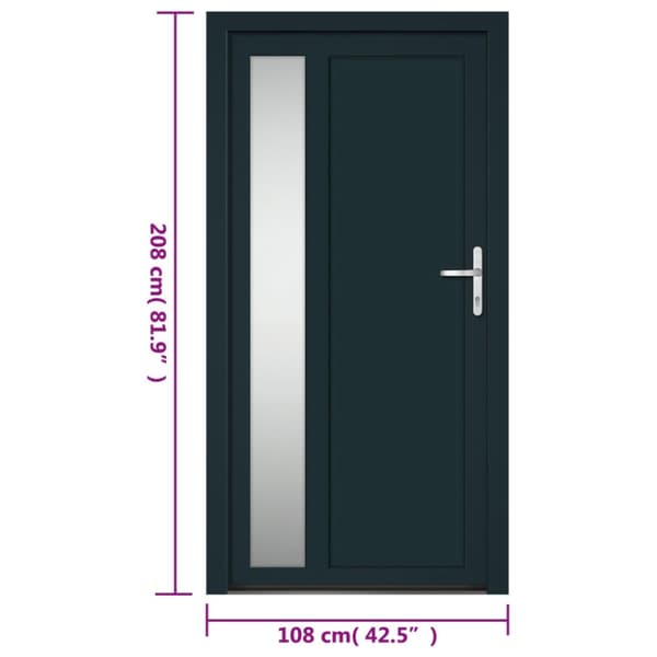 Ytterdörr antracit 108x208 cm PVC