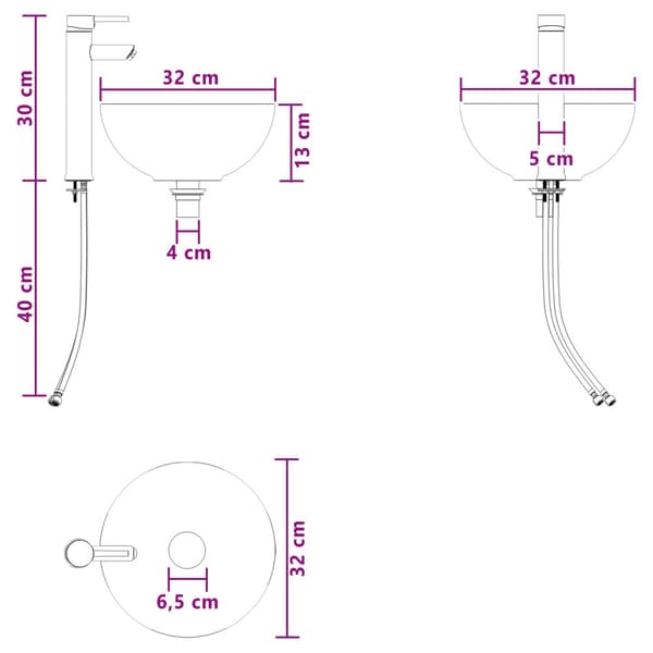 Badrumsmöbelset 4 pcs Vit Konstruerat trä och glas