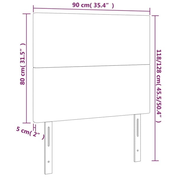 Sänggavel mörkblå 90x5x118/128 cm sammet