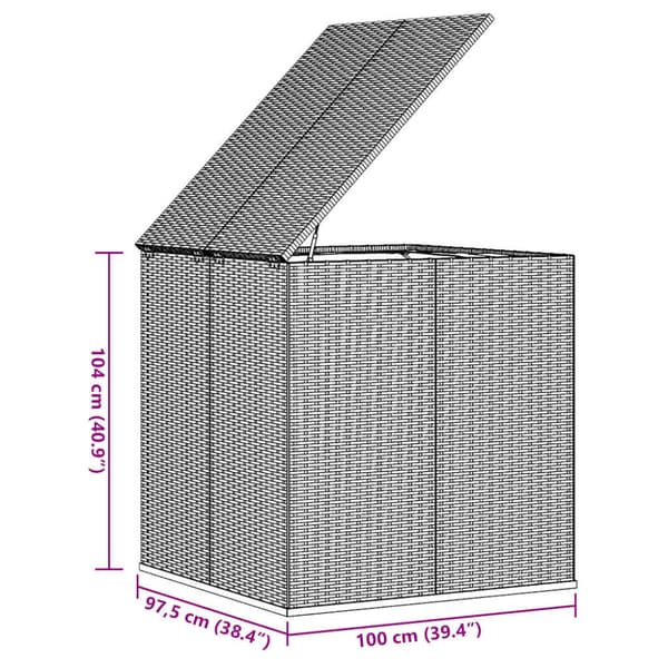 Dynbox PE-rotting 100x97,5x104 cm svart