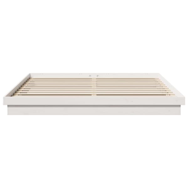 Sängram Vit 200 x 200 cm Massiv furu