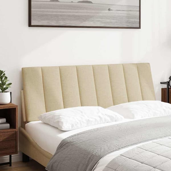 Headboard Cushion "Hanko" Cream 120 cm Fabric