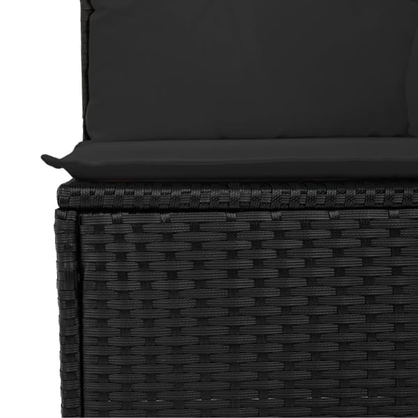 Trädgårdsoffset med lagring 6 pcs Svart Poly rattan