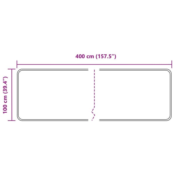Mattlöpare MARSA Grå 100 x 400 cm Polyester och PVC