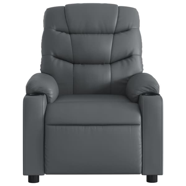 Massagefåtölj grå konstläder