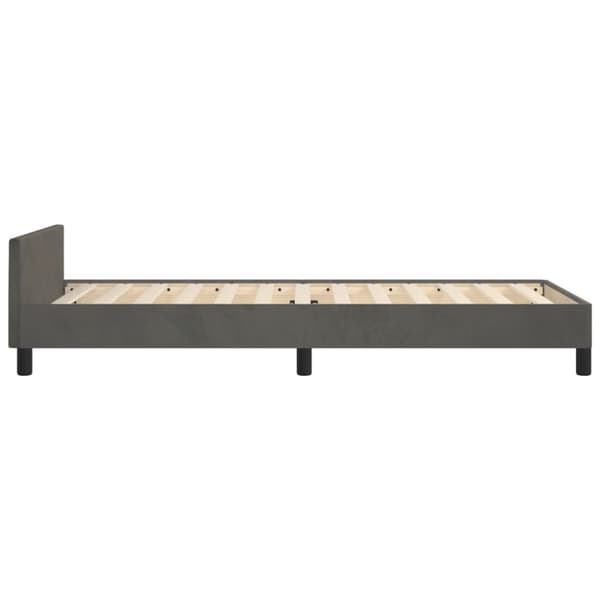 Sängram utan madrass mörkgrå 90x200 cm sammet