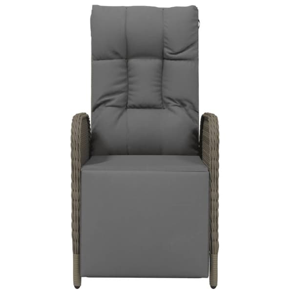 Trädgårdsfåtöljer med dynor 2 st konstrotting grå