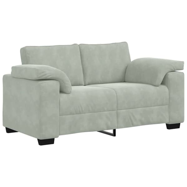 Loveseat soffa ljusgrå 160x77x82 cm sammet