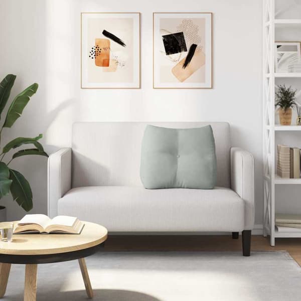 Ryggkudde Ljusgrå 60 x 24 x 50 cm Sammet
