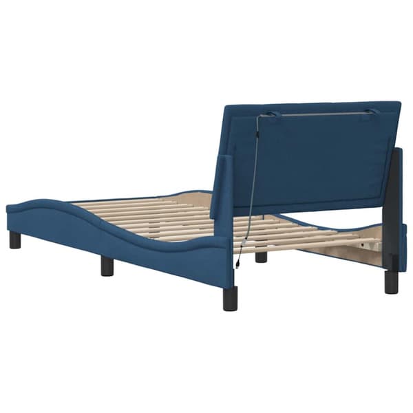 Bed Frame without Mattress "Hanko" Blue 90x200cm Fabric