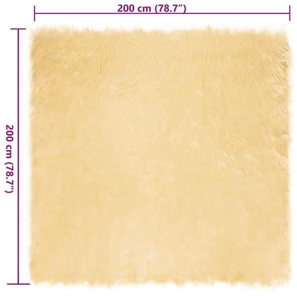 Fuskfäll matta TAFALLA Gräddvit 200 x 200 cm Polyester