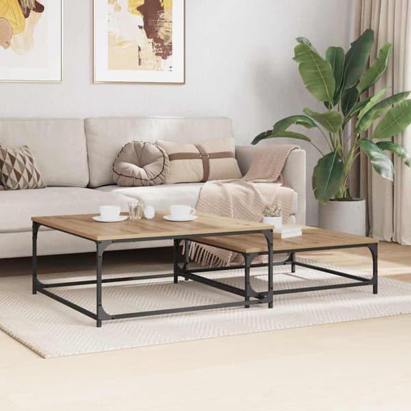 Kaffeebord 2 pcs Artisan Ek Konstruerat trä