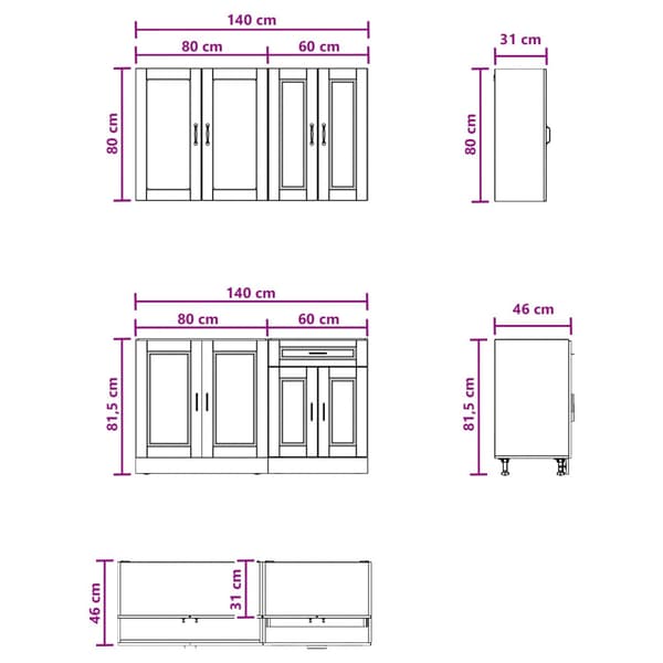 Köksenhet PORTO 4 pcs Artisan-ek Konstruerat trä