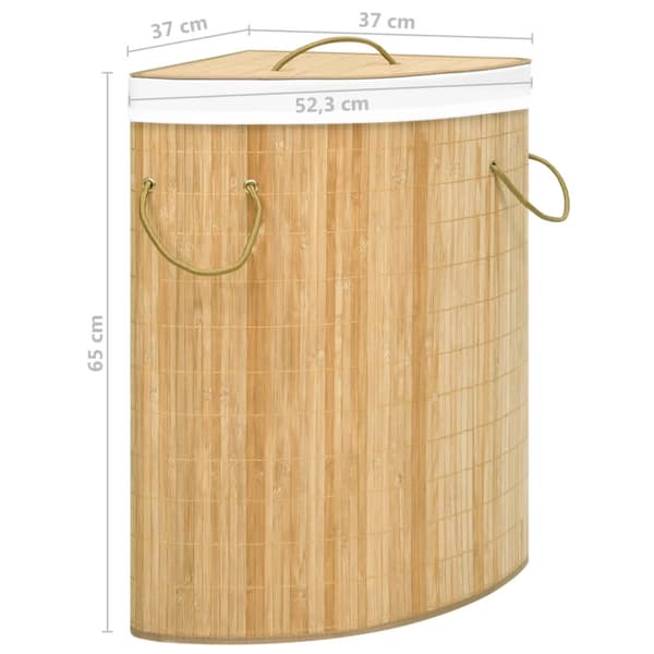 Tvättkorg för hörn bambu 60 L