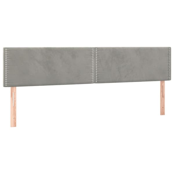 Ramsäng med madrass ljusgrå 200x200 cm sammet