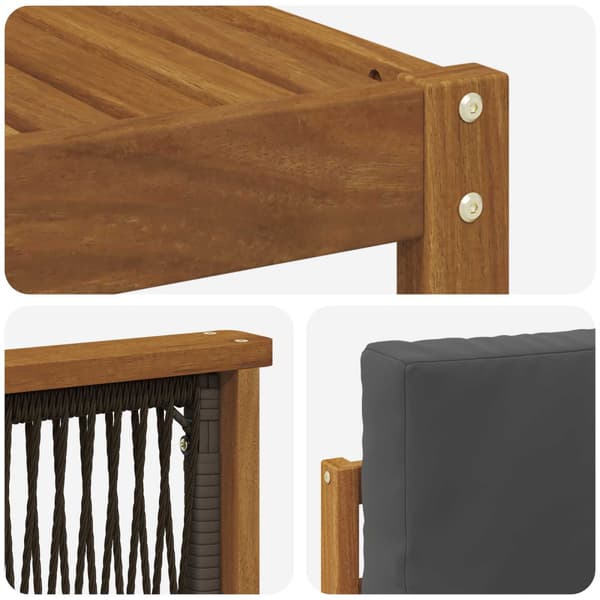 Utomhussoffset 5 pcs Naturlig och Antracit Polyester