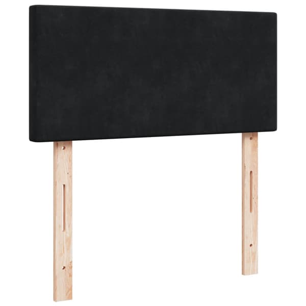 Ramsäng med madrass svart 90x200 cm sammet