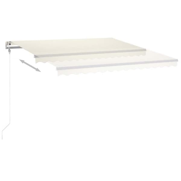 Automatisk markis med vindsensor & LED 450x300 cm gräddvit