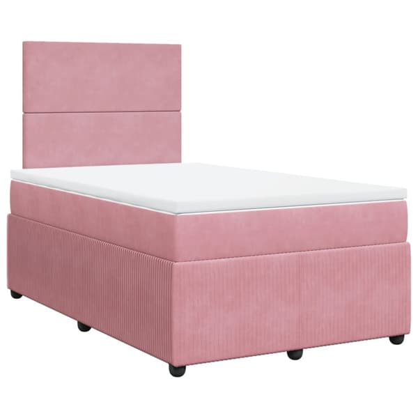 Ramsäng med madrass rosa 120x190 cm sammet