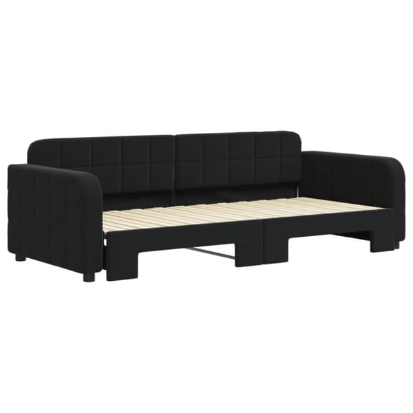Dagbädd utdragbar svart 90x200 cm sammet