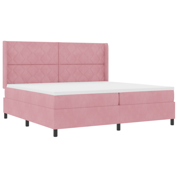 Bäddfjäder med LED-ljusslingor Rosa 200 x 200 cm Sammet
