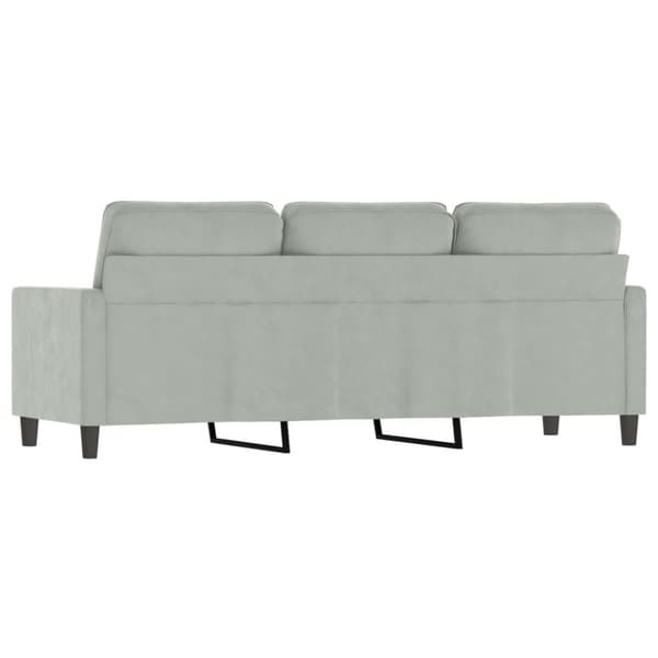 3-sitssoffa ljusgrå 180 cm sammet